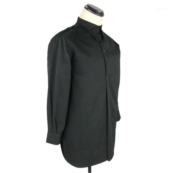 

men's dress shirts italy italian camicia black cotton service shirt + tie, White;black