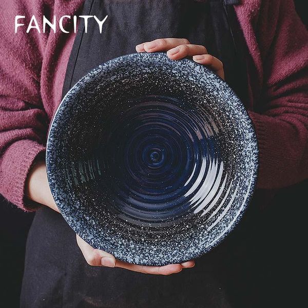 

bowls fancity japanese ramen bowl single student household large ceramic black creative hat soup special for commercial nood