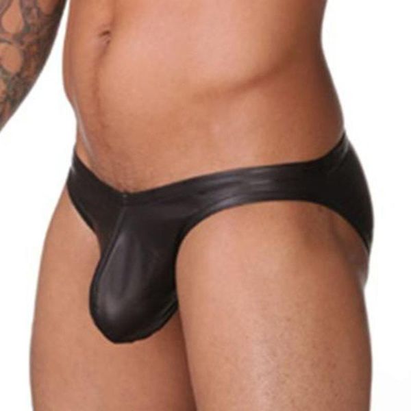 

underpants s~xl briefs faux leather underwear mens patent thong practical, Black;white