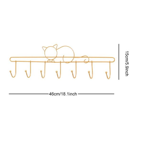 

hooks & rails cat wall mounted metal hook rack key coat towel holder with 7 or 5 simple multifunctional kitchen decoration vc