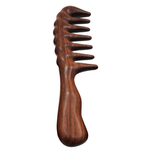 

hair brushes sandalwood combs wide tooth comb anti-static massager styling, Silver