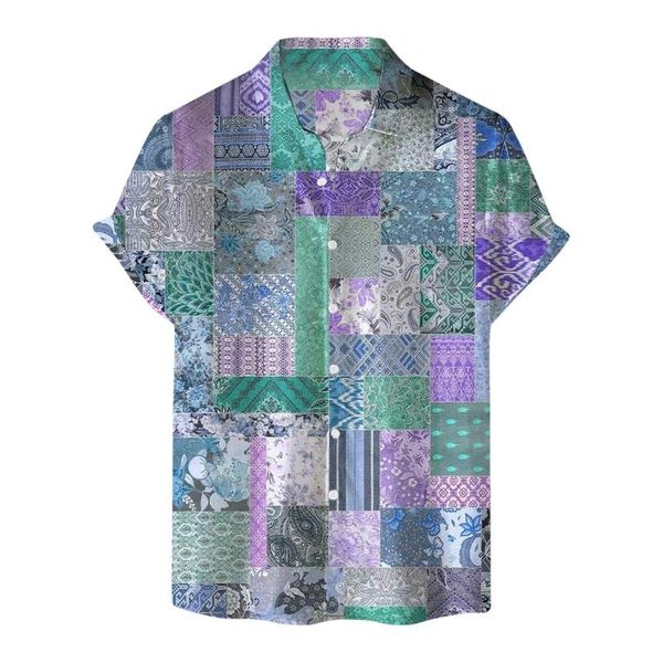 

men's casual shirts men traditional summer stand-up collar printed ventilated and cool short-sleeved hawaiian daily wearing clothes#qq, White;black