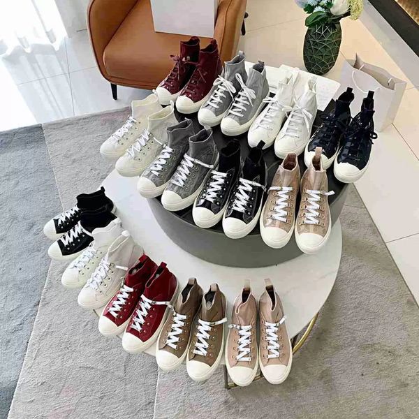 

designer women casual shoes embroidery printed letter canvas sneakers classic knit alphabet stylist shoe mesh technical oblique trainers, Black