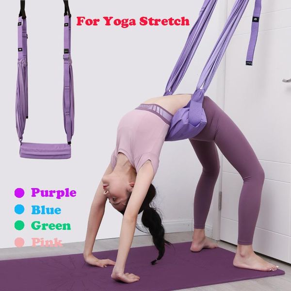 

handstand training yoga stretch strap hammock adjustable fitness pull rope with cushion gym home flexibility stretching trainer
