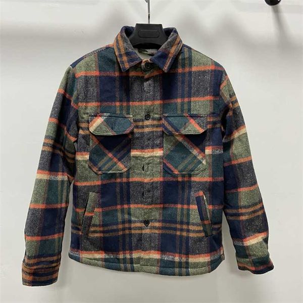 

zodf trendy men winter fleece plaid jackets shirts harajuku male thick worm coats outfits brand design hy0339 211025, Black;brown