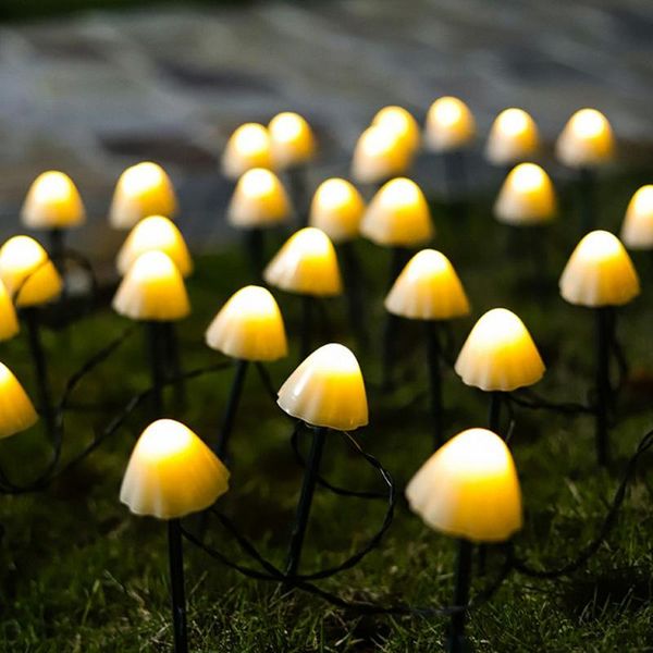 

lawn lamps led solar string light garden decoration mushroom lights ip65 waterproof garland patio decor outdoor fairy
