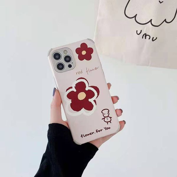

cartoon bear flower phone cases for iphone 12 11 pro promax xs max 8 plus