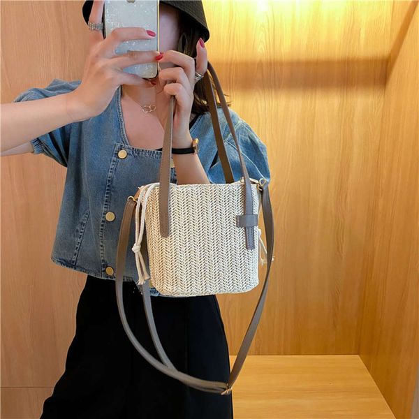 

hbp summer straw women 2021 new fashion portable bucket versatile woven messenger beach bag