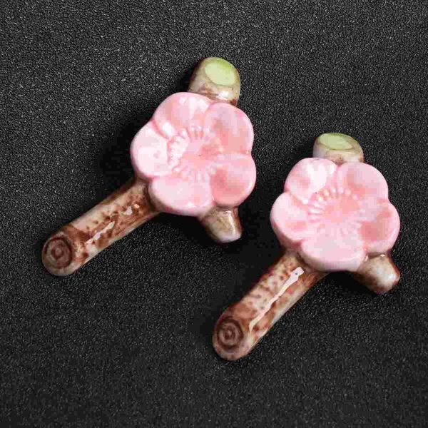 

mats & pads 4pcs ceramic japanese cherry blossom chopsticks rack household plum holder four treasures pen sma
