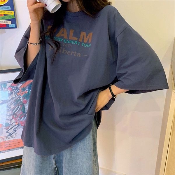 

women summer casual t-shirts new fashion korean style streetwear harajuku t shirt female loose cotton tees p346 210306, White