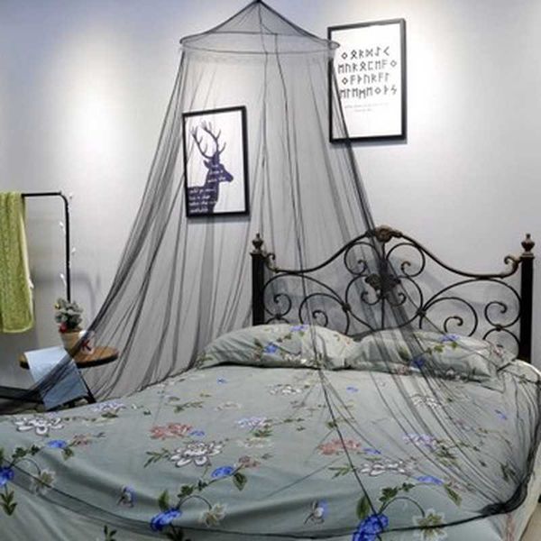 Elegante Mücke für doppelte Vorhänge Coton Baldachin Runde Spitze Insekt Netting Dome Polyester Bett Zelt