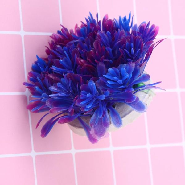 

artificial water plants fake aquatic plant fish tank ornament aquarium decoration (purple)