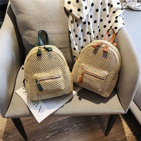 

hbp mini women's 2019 new korean ulzzang straw fashion woven backpack leisure bag