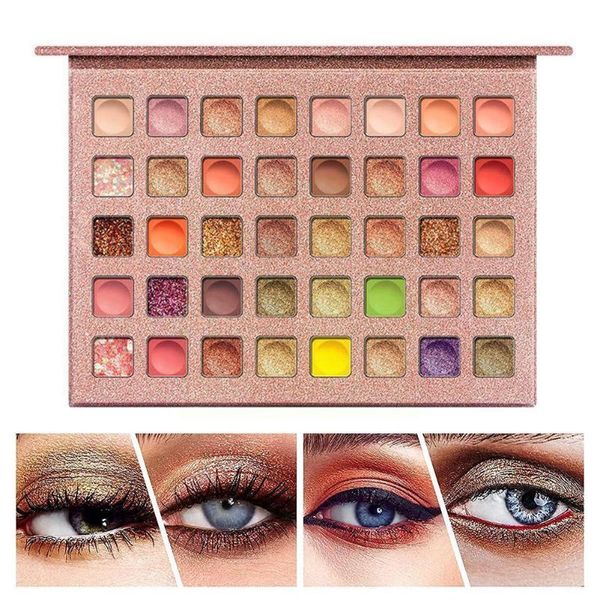 

eye shadow eyeshadow palette 40 color matte pearescent polarized beauty jelly sequin texture velvet woman cosmetics makeup glitter t6f7