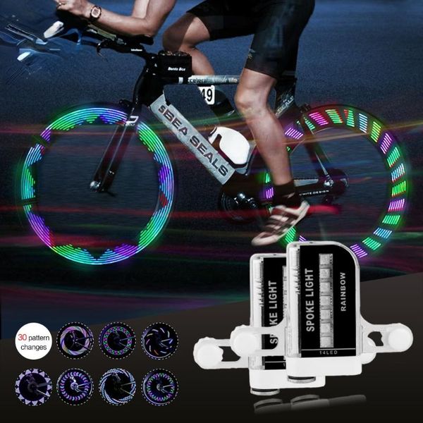 

bike lights 30 pattern led bicycle decorative riding cool wheels warning light spoke mountain accessories