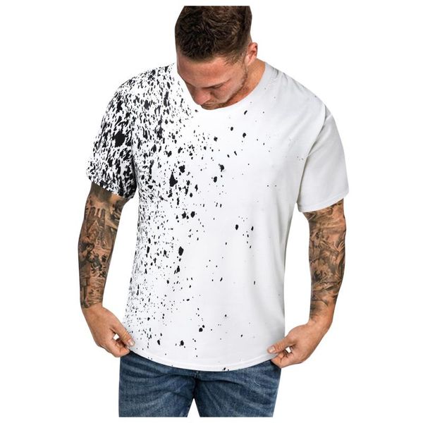 

men's t-shirts 2021 sports shirt summer 3d printed solid round neck t-shirt casual hip hop loose short sleeve tee, White;black