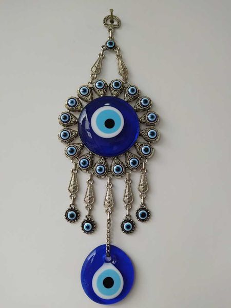 

metal evil eye decor glass beads pendant charm turkish handmade amulet wall hanging talisman boho home decor made in turkey