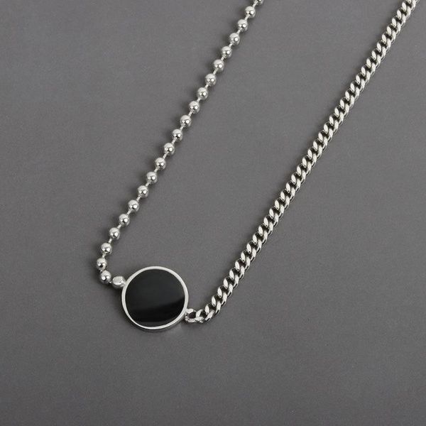 

pendant necklaces black coins necklace for women beads chain choker female wedding jewelry star bijoux femme collier m4, Silver