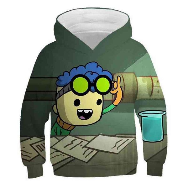 

autumn winter hoodie anoxic game printed pullover children's wear, Black