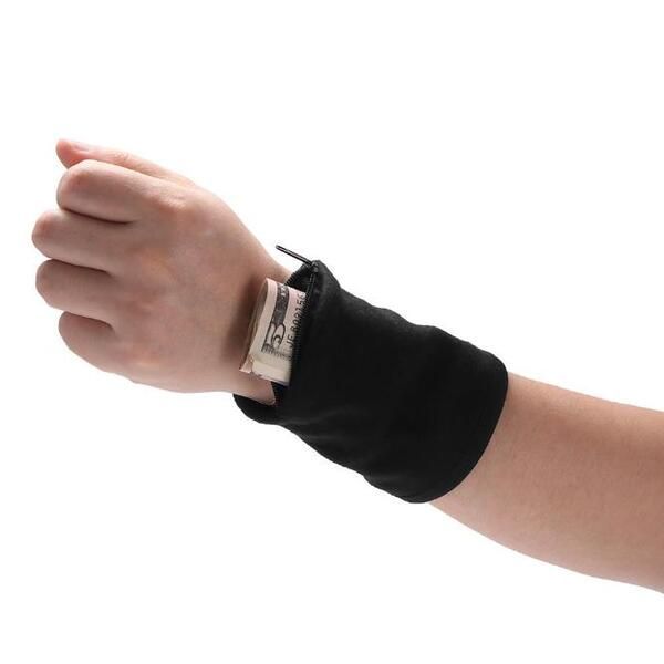 Zíper Wrist-resistente à carteira de sujeira bolsa de bolsa de carteira correndo de viagem Ciclismo Ciclismo Sweatband Sweatband Sweating Pulsos Saco Saco Suporte Pulso Grip Luva