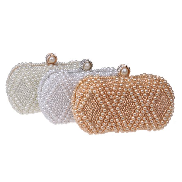 

wedding purse embroidery handmade pearl handbags rhinestones beaded wedding bags small day clutches night club evening bags