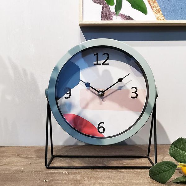 

nordic simple table clock luxury creative modern metal table clock quartz ornaments mute reloj mesa living room decor dj60zz