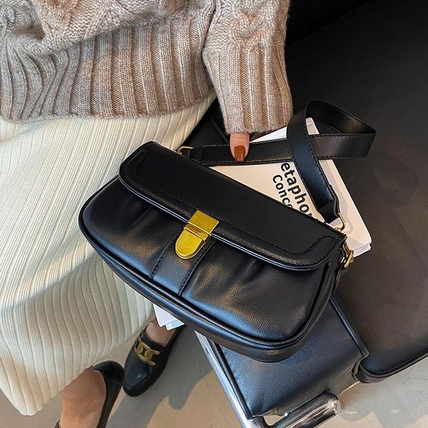 

shoulder bags niche design senior bag 2021 female autumn retro messenger fashion underarm square width: 23cm