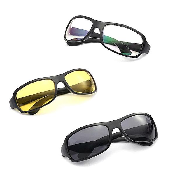 

fashion sunglasses frames day night car vision driver's eyewear anti anti-glare driver goggles driving enhanced light glasses, Black