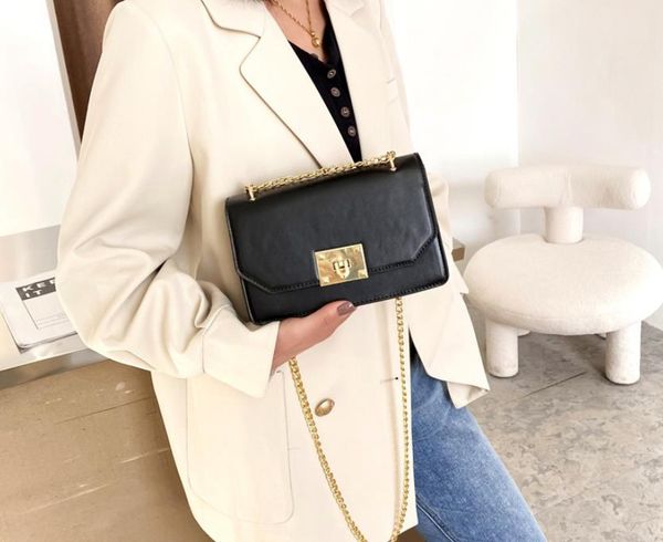 

totes small bag female 2021 spring trendy korean texture messenger chain shoulder fashion square