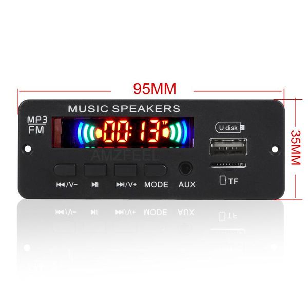 

& mp4 players 2*3w wireless mp3 wav decoder decoding board module 12v car usb player tf card slot / fm radio