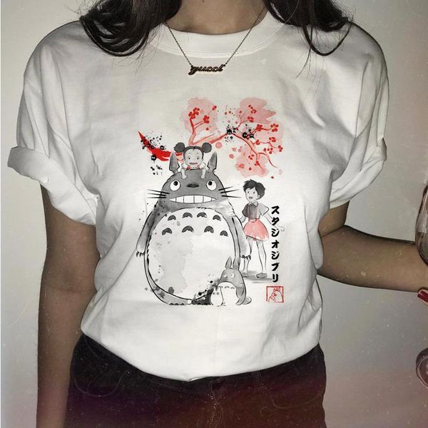 

totoro funny female printed women spirit away japanese t shirt miyazaki hayao t-shirt tshirt tees cartoon harajuku anime, White
