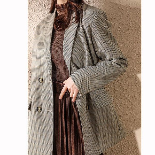 

women's trench coats wear in autumn and winter of 2021 medium length light mature style japanese casual versatile loose temperament win, Tan;black