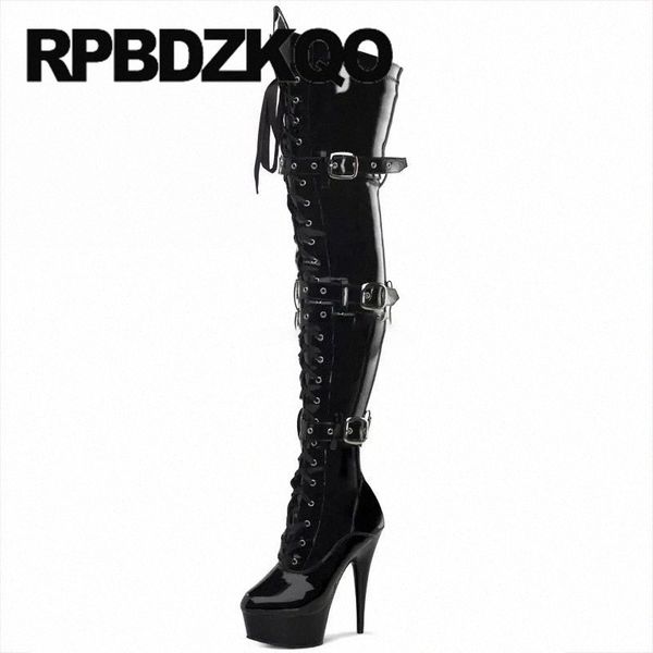 

over the knee black 9 stiletto dance high heel shoes stripper waterproof winter boots women big size exotic dancer fetish h8sd#