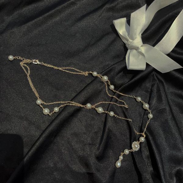 

chains original fashion brand women female jewelry necklace winter superior quality luxury genuine pearl chain choker logo gift, Silver