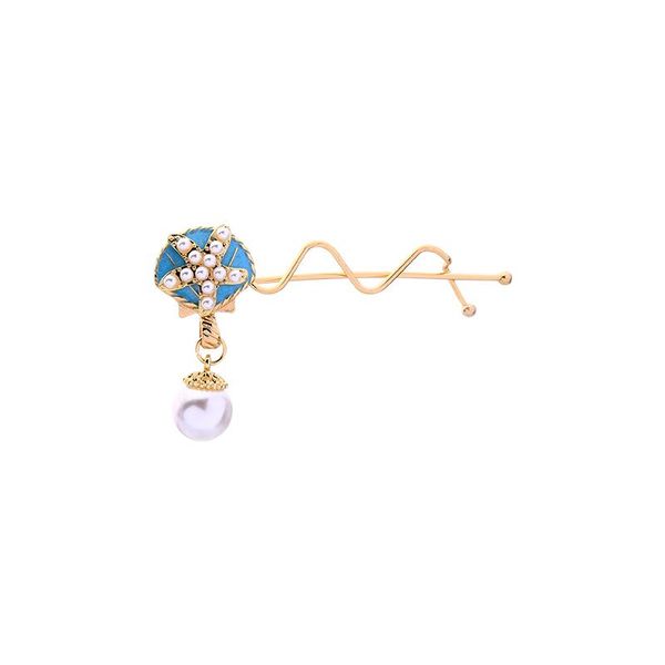 

hair clips & barrettes summer ocean series pins starfish shell wave for women party imitation pearls fashion jewelry, Golden;silver