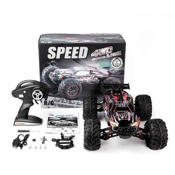 

1/10 scale 2.4ghz 4wd 60 km/h high speed rc bigfoot big wheels off-road rock race truck electric rc remote control car model toy q0726