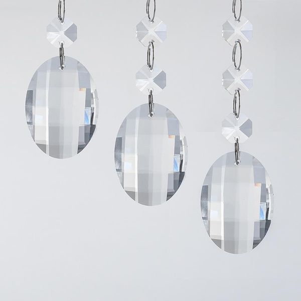 

3pcs clear k9 crystal octagon chandelier beads with faceted chandelier part for out door christmas tree
