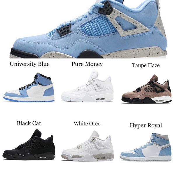 

hyper royal 1s mens basketball shoes jumpman 1 university blue taupe haze 4s fire red black cat womens trainers sports sneakers with boxqprl