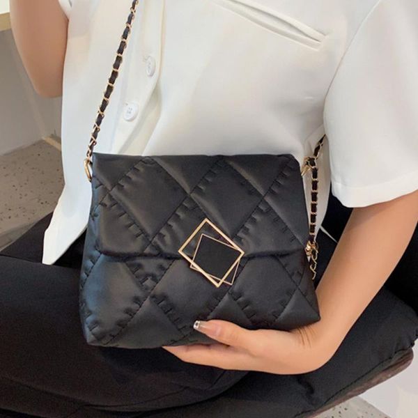 

evening bags embroidered thread women's shoulder bag casual pu leather crossbody women purses square buckle female travel messenger