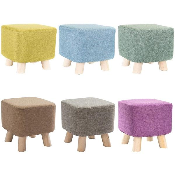 

linen cotton ottoman cover square stool footrest cover furniture stool foot slipcover for home living room decor