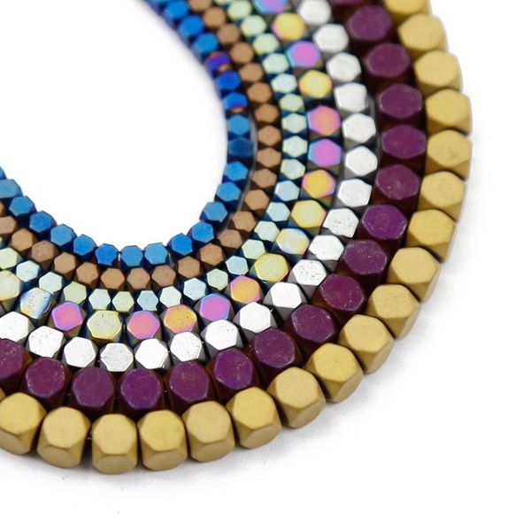 

other matte gold blue square hematite natural stone 2/3/4mm loose spacers beads for jewelry making diy bracelets accessories