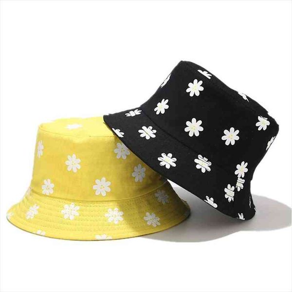 

flower print bucket hats women cute japanese literary fisherman hat female fresh summer outdoor double-sided sun hat, Blue;gray