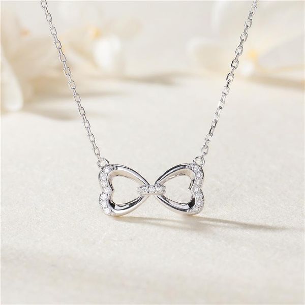 

chains silver 925 necklace sterling cute bow for women jewelry necklaces