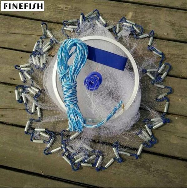 

finefish aluminum ring usa cast nets 2.4m-4.8m easy throw fishing net tool small mesh outdoor hand throw catch fish network