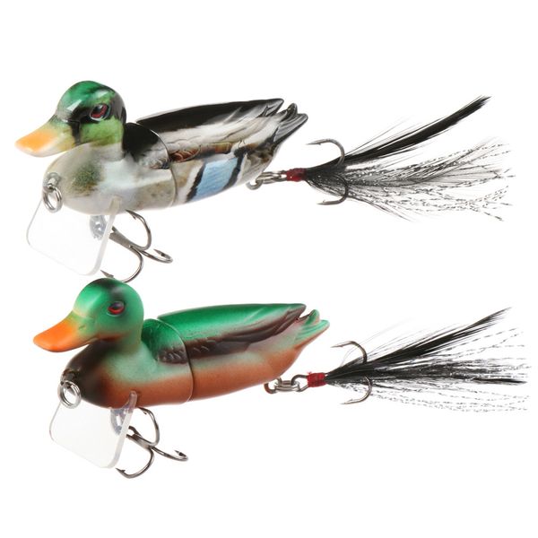 

1pc ater fishing hooks fishing lures for bass 3d duck floating artificial multi jointed swimbait lifelike sunfish swimmer tackle