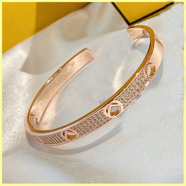 66sbangle 2023 Fashion Designer Bracelet for Mens Women Full Diamond Gold Letters F Bracelets Gifts Womens Love Bracelets Jewelry