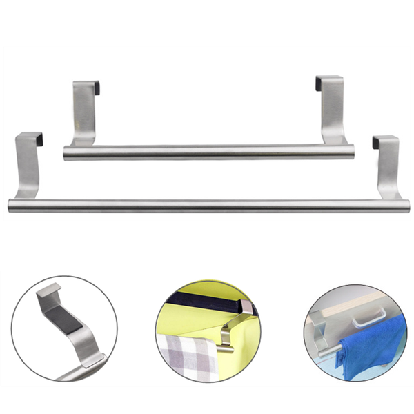 

towel racks 2 size over kitchen cabinet door rack bar hanging holder bathroom shelf home organizer long wall hook