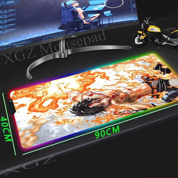

mouse pads & wrist rests xgz anime one buffy luffy large rgb pad lock-edge computer keyboard desk mat speed natural rubber non-slip comforta