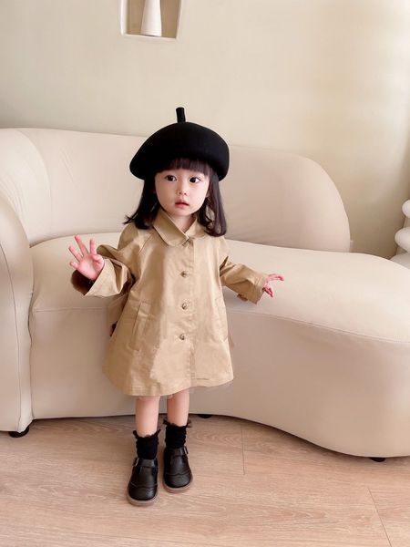 Giacca autunno bambino Infantil Girl Coat Primavera bambino Trench Giacca a vento doppio petto per ragazze Capispalla per bambini per 1-6T