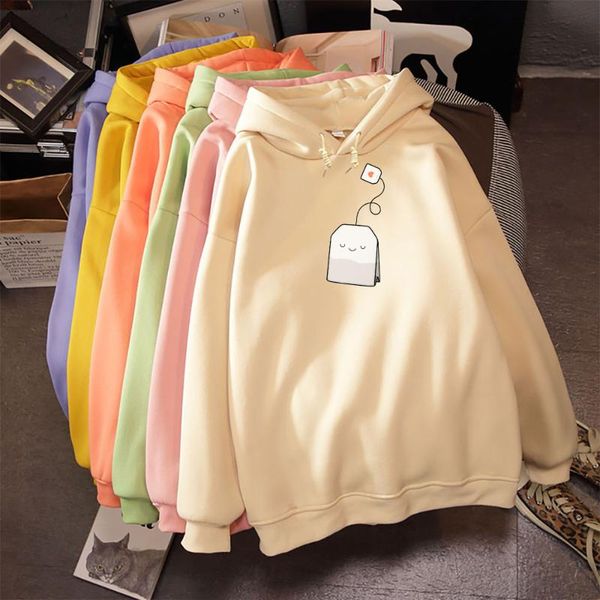 

women's hoodies & sweatshirts quality brand women 2021 autumn hip hop harajuku japanese pullover hooded printed hoody female streetwear, Black